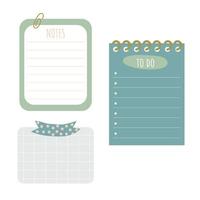 Planner stickers, note, to do. Note template vector