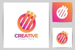 plantilla de logotipo o carta comercial creativa, concepto de logotipo único y fondo blanco. marca de diseño profesional de empresa corporativa con fondo blanco y color degradado moderno. vector