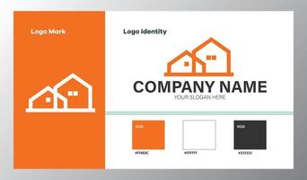 abstract geometric company logo with color guide vector