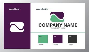 abstract geometric company logo with color guide vector