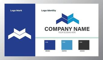 logotipo de empresa geométrico abstracto con guía de colores vector