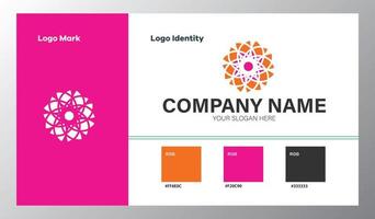 abstract geometric company logo with color guide vector