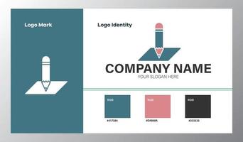 abstract geometric company logo with color guide vector