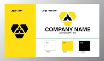 abstract geometric company logo with color guide vector