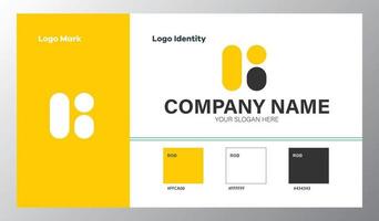 abstract geometric company logo with color guide vector