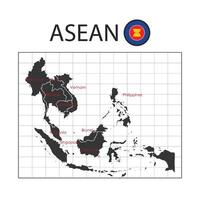 ASEAN Unity Map with Symbol of Unity vector