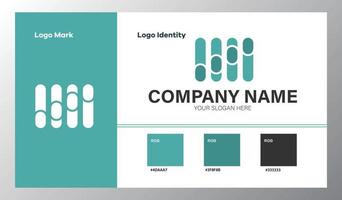 abstract geometric company logo with color guide vector