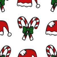 Doodle Christmas and new year vector seamless pattern