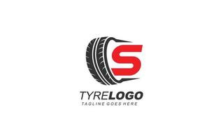 S logo tyre for branding company. wheel template vector illustration for your brand.