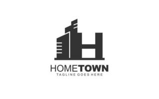 H logo building for branding company. construction template vector illustration for your brand.