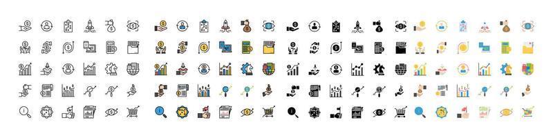 Business Economic Icons Vector Illustration, Strategy, Marketing, Growth