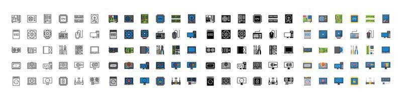 Computer Hardware  Icons, Design Simple Set For Using In Website Graphics Report Logo Infographics, Best Quality Outline Symbol Collection Icon Vector Illustration