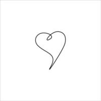 icono de corazón de contorno vectorial sobre fondo blanco. elemento de ilustración para diseño gráfico. clip art para boda, día de san valentín. vector