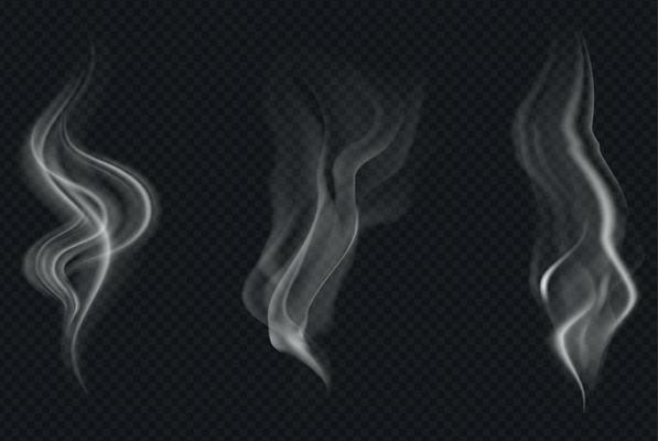 Free Photo  Realistic steam smoke on black background