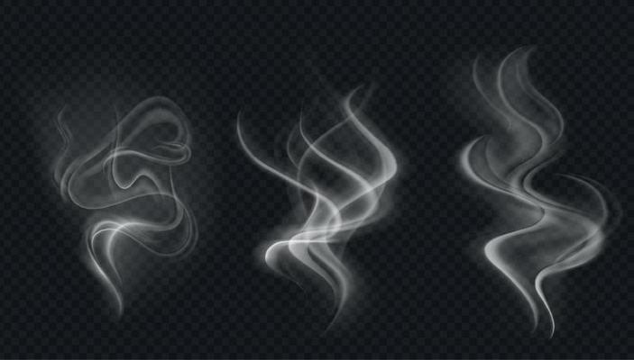 Free Photo  Realistic steam smoke on black background