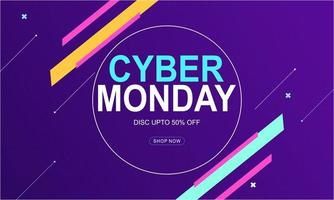 Cyber monday sale concept banner vector illustration for your projects