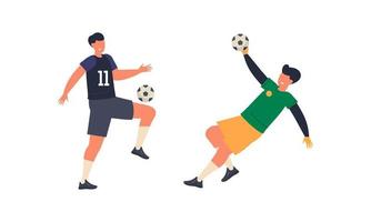 Flat football players illustrated vector