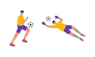 Flat football players illustrated vector