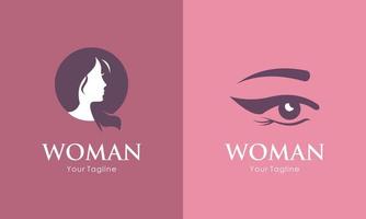 Woman face and beauty logo collection vector