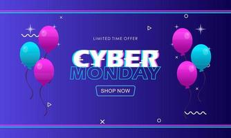 Cyber monday sale concept banner vector illustration for your projects