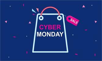 Cyber monday sale concept banner vector illustration for your projects