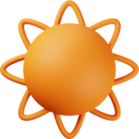 ilustração 3d de sol laranja png