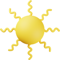 ilustração 3d de sol amarelo png