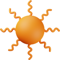 ilustração 3d de sol laranja png