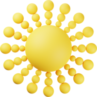 ilustração 3d de sol amarelo png