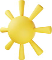 ilustração 3d de sol amarelo png