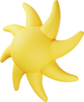 ilustración 3d sol amarillo png