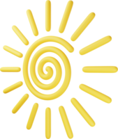 ilustração 3d de sol amarelo png