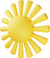 ilustração 3d de sol amarelo png