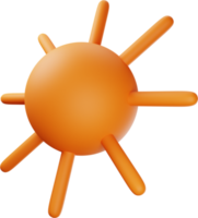 ilustración 3d de sol naranja png