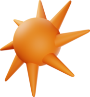 orange Sonne 3D-Darstellung png