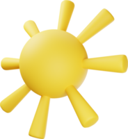 ilustração 3d de sol amarelo png