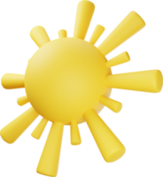 ilustração 3d de sol amarelo png