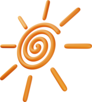 ilustración 3d de sol naranja png