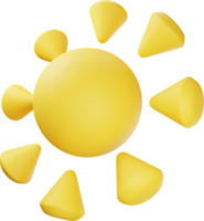 Yellow Sun 3D Illustration png