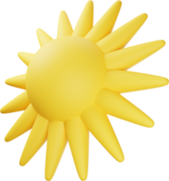 ilustração 3d de sol amarelo png