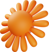 ilustração 3d de sol laranja png