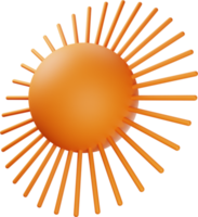 Orange Sun 3D Illustration png