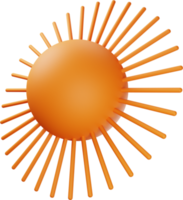 ilustração 3d de sol laranja png