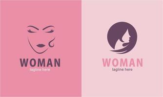 Woman face and beauty logo collection vector