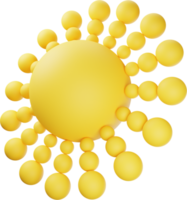 ilustración 3d sol amarillo png