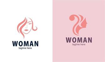 Woman face and beauty logo collection vector