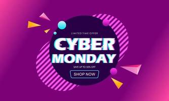 Cyber monday sale concept banner vector illustration for your projects