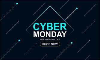 Cyber monday sale concept banner vector illustration for your projects