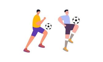 vector ilustrado de jugadores de fútbol plano