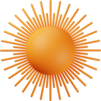 ilustração 3d de sol laranja png